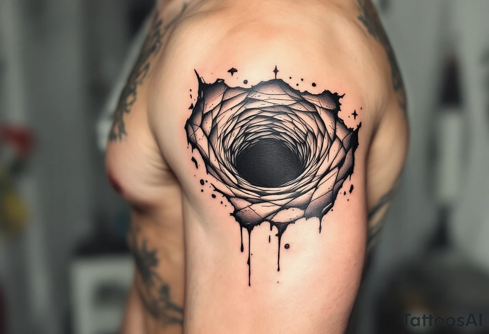 A dark hole sucking everything tattoo idea