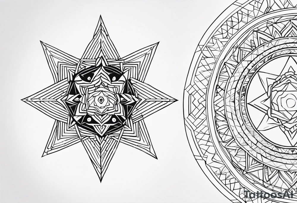 anahata, merkaba, mandala, geometric, cosmi tattoo idea