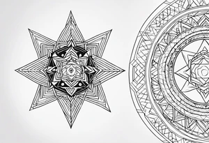 anahata, merkaba, mandala, geometric, cosmi tattoo idea