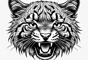 Super cute happy wildcat cub tattoo idea