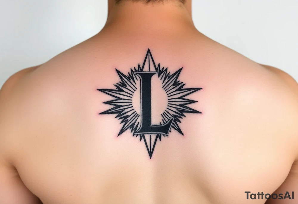 Powerful light with the letter L tattoo idea