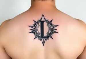 Powerful light with the letter L tattoo idea