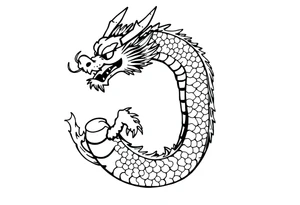 Japanese dragon eating its own tail like an ouroboros tattoo idea