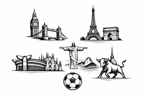 Minimal locations of football teams tattoo idea