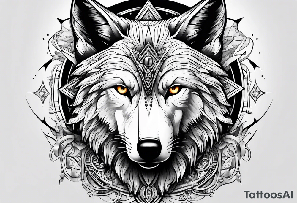 wolfs head tattoo idea