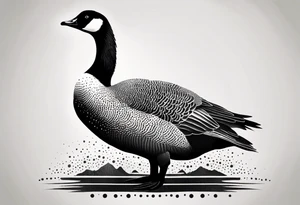 angry canadian goose tattoo idea