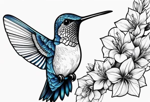 Hummingbird that looks like a blueprint tattoo idea