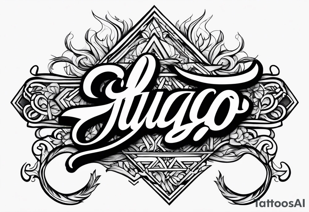 The word “fuego” in cursive with flames around it. tattoo idea