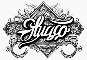 The word “fuego” in cursive with flames around it. tattoo idea