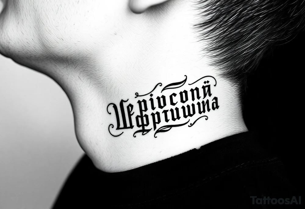 cyrillic russian on the side of my left neck tattoo idea