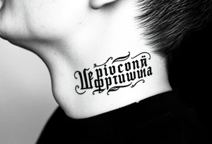 cyrillic russian on the side of my left neck tattoo idea