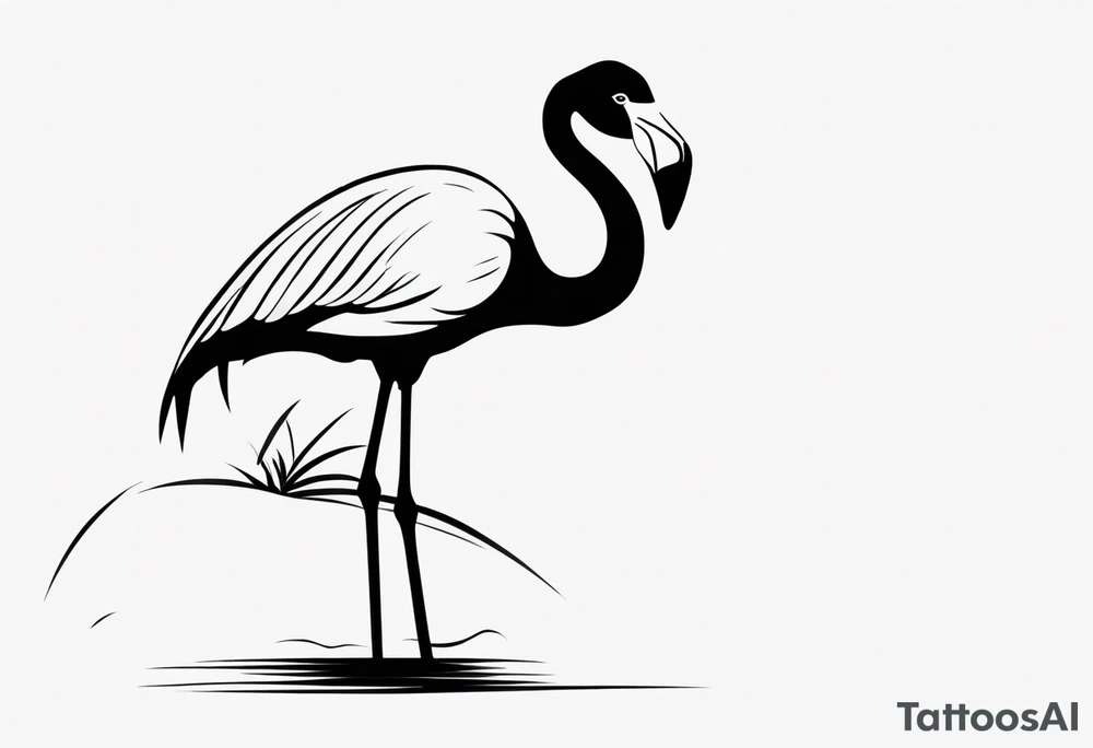 cute flamingo tattoo idea