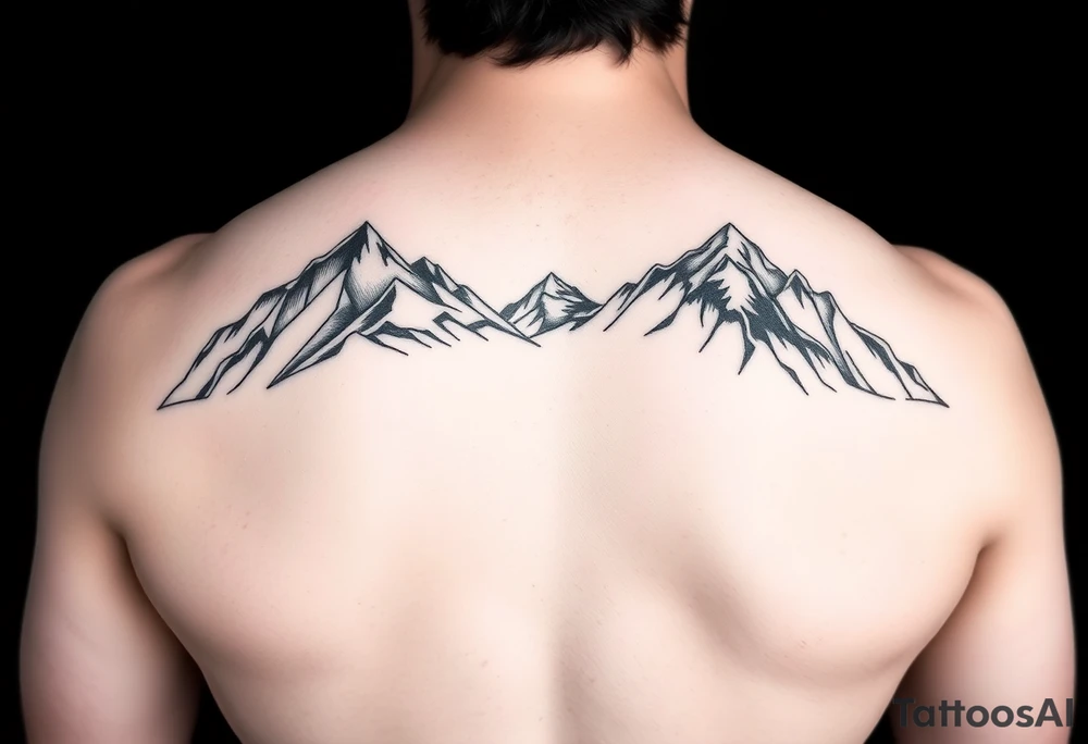 Mountains on arm sleeves snowboarding tattoo idea