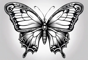 Butterfly with one Angel wing tattoo idea
