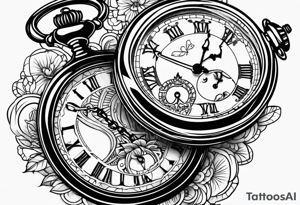 Pocket watch tattoo idea