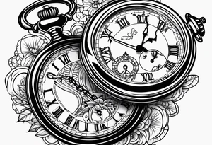 Pocket watch tattoo idea