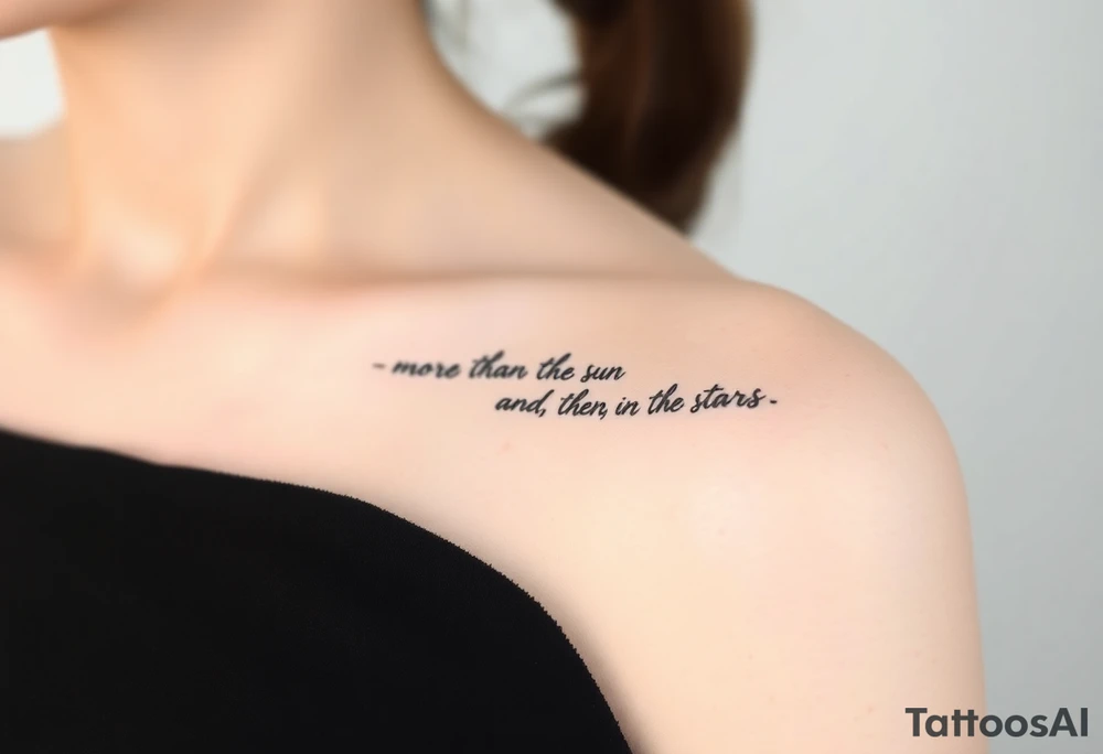 Handwritten “more than the sun, and the moon, and the stars” tattoo idea