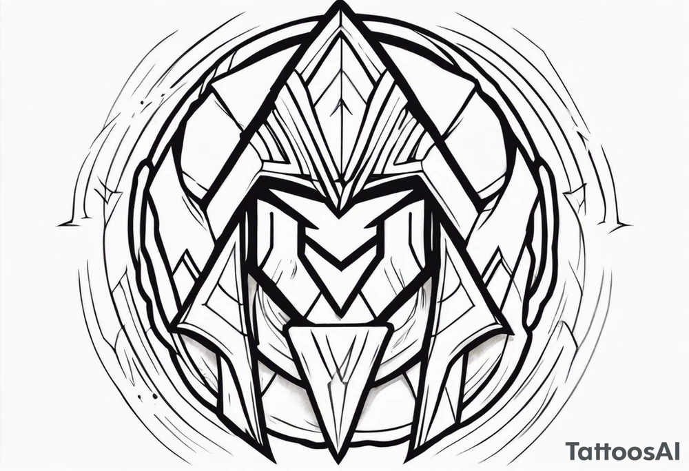 Ancient spartan in a trinity symbol tattoo idea