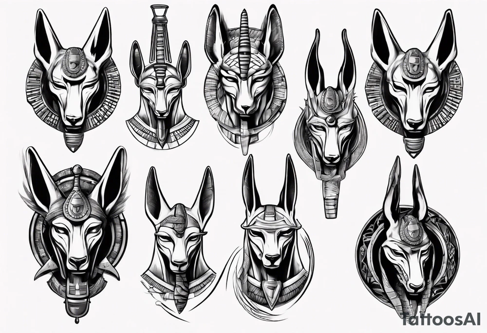 Egyptian god Anubis' head 
with a cobra tattoo idea