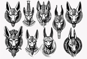 Egyptian god Anubis' head 
with a cobra tattoo idea