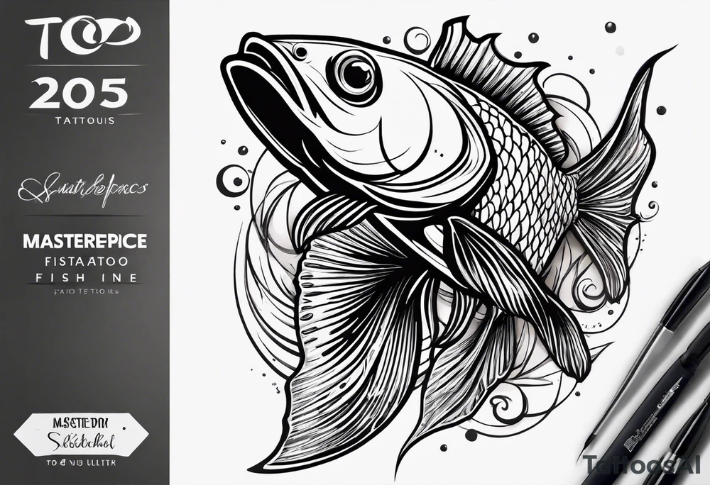 Fish for men's shoulder tattoo idea
