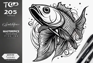Fish for men's shoulder tattoo idea