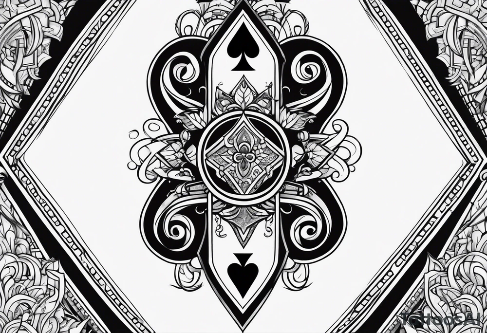 simple,queen of spades,penis tattoo idea