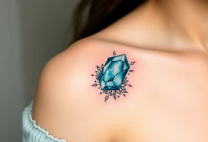 Witchy Aquamarine stone tattoo idea