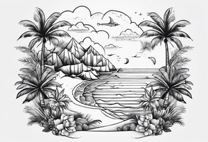 small Beachy travel tattoo idea