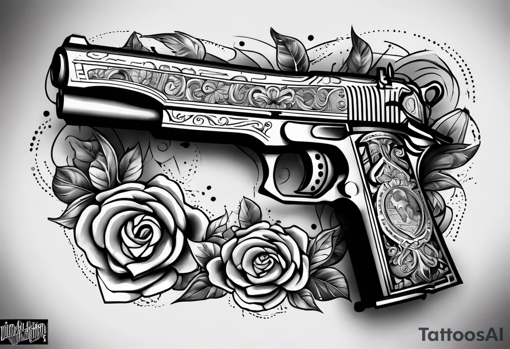 Money Withs Guns tattoo idea