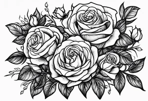 bouque of roses tattoo idea