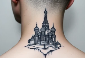 The Kremlin or St. Basil's Cathedral scene tattoo idea