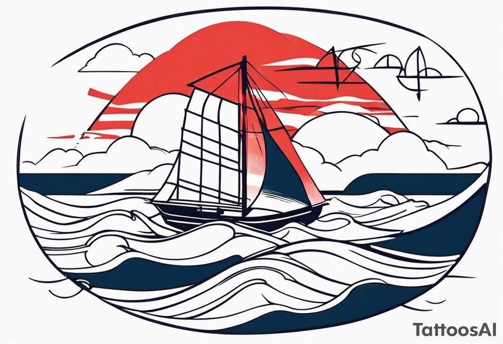 Japan sailing women tattoo idea