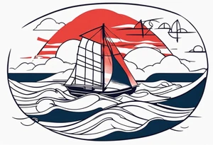 Japan sailing women tattoo idea