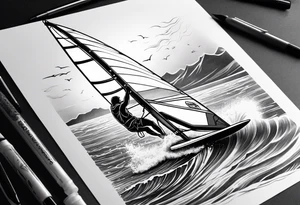 Windsurfer im Meer tattoo idea