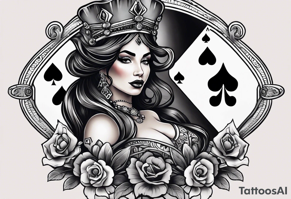 Latin Queen Of Spades hip tattoo tattoo idea