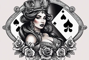 Latin Queen Of Spades hip tattoo tattoo idea