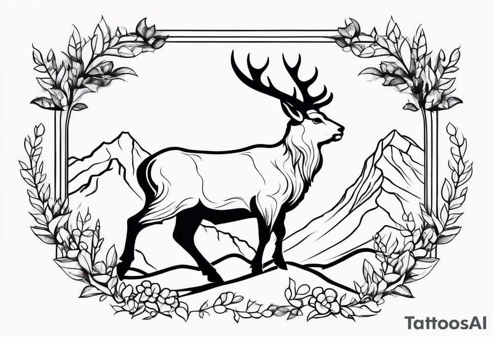 Steinbock mit Schrotflinte tattoo idea