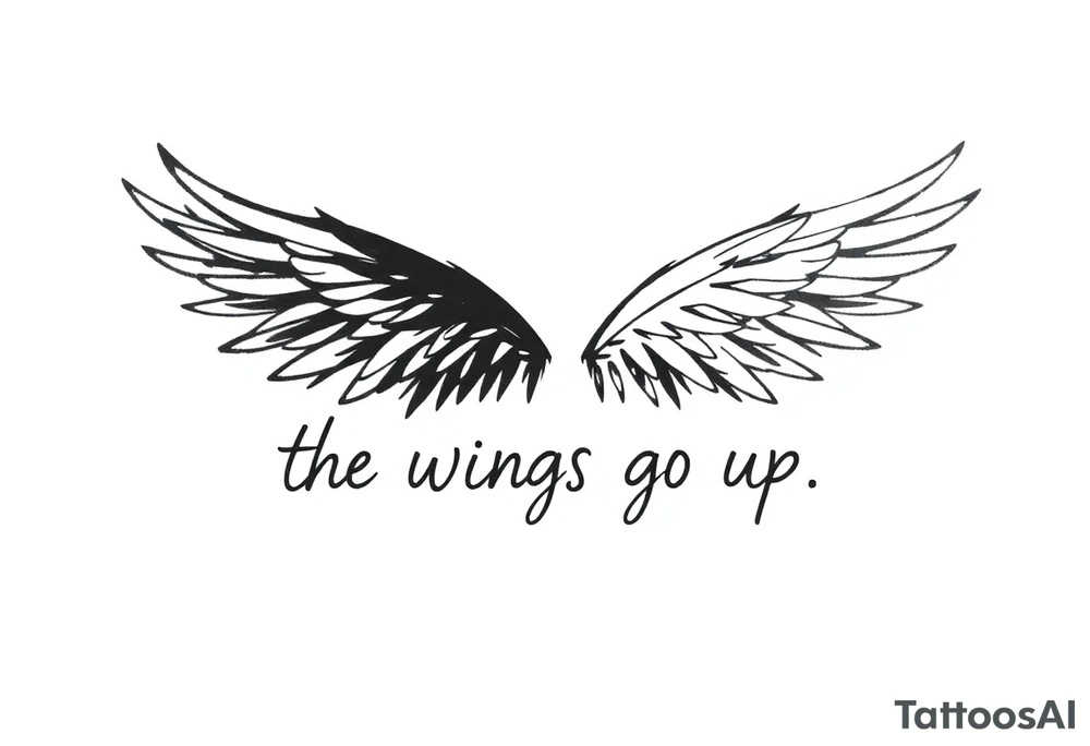 the wings go up

This tattoo design features a pair symmetrical angel wings drawn in black ink with a rough, sketch-like style. The left wing is darker, more defined, and appears denser, while the right wing is lighter, more delicate, and fragmented, creating a contrast between the two. The feathers are sharp and irregular, with fine lines and stray strokes extending outward, adding a raw and artistic feel. The overall look is dynamic and slightly chaotic, giving the impression of movement or an unfinished, ethereal form. This design symbolizes duality, freedom, transformation, or even struggle, making it a meaningful and visually striking tattoo. tattoo idea