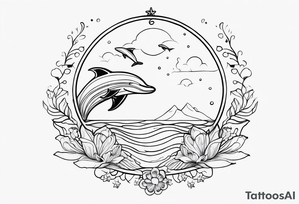 Dainty and delicate sea themed tattoo idea