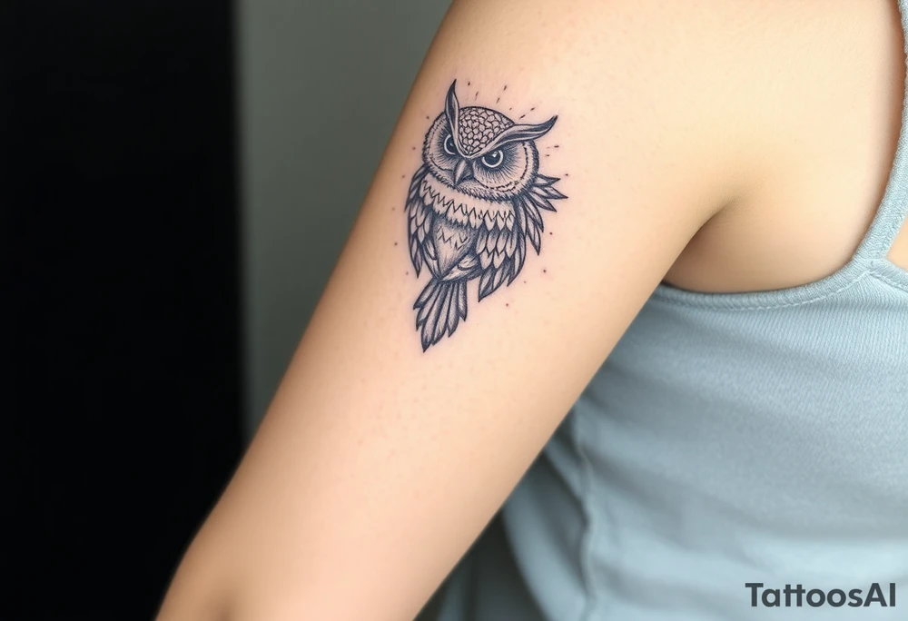 powerful, owl tattoo idea