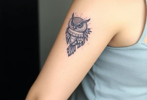 powerful, owl tattoo idea