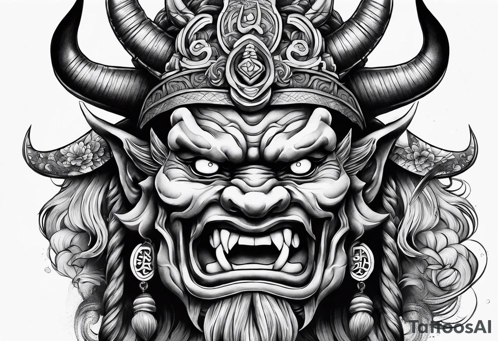 Japanese oni sleve tattoo idea
