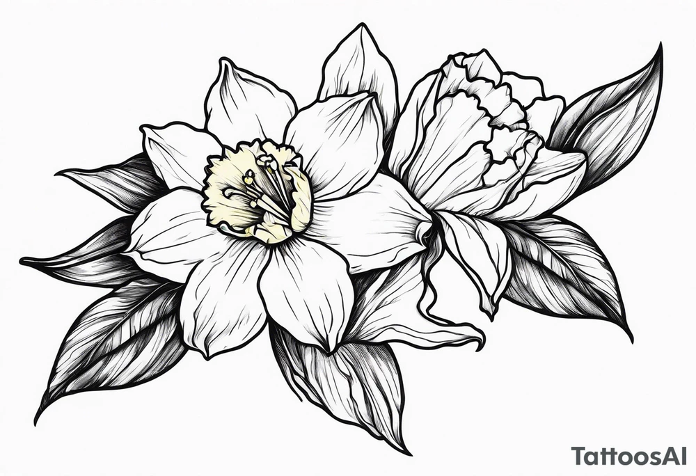 Daffodil birth flower chain tattoo idea