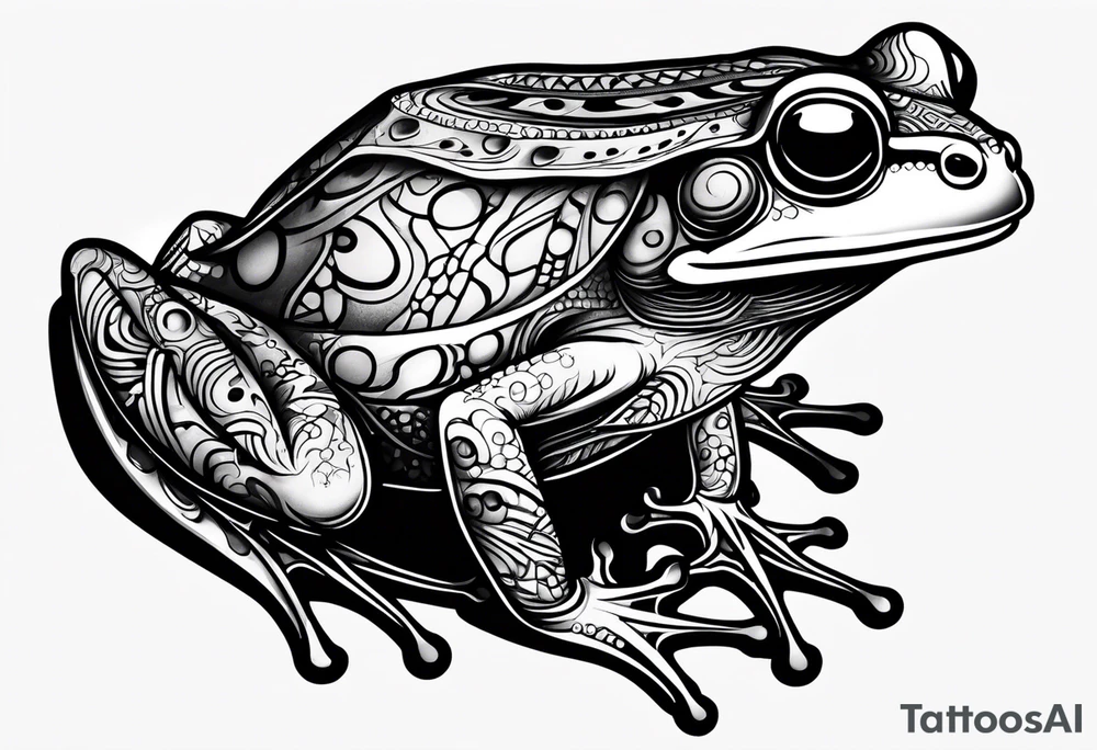a psychedelic frog tattoo idea