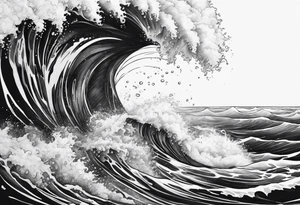 an half sleeve for my lower left leg that is completely rough ocean water tattoo idea