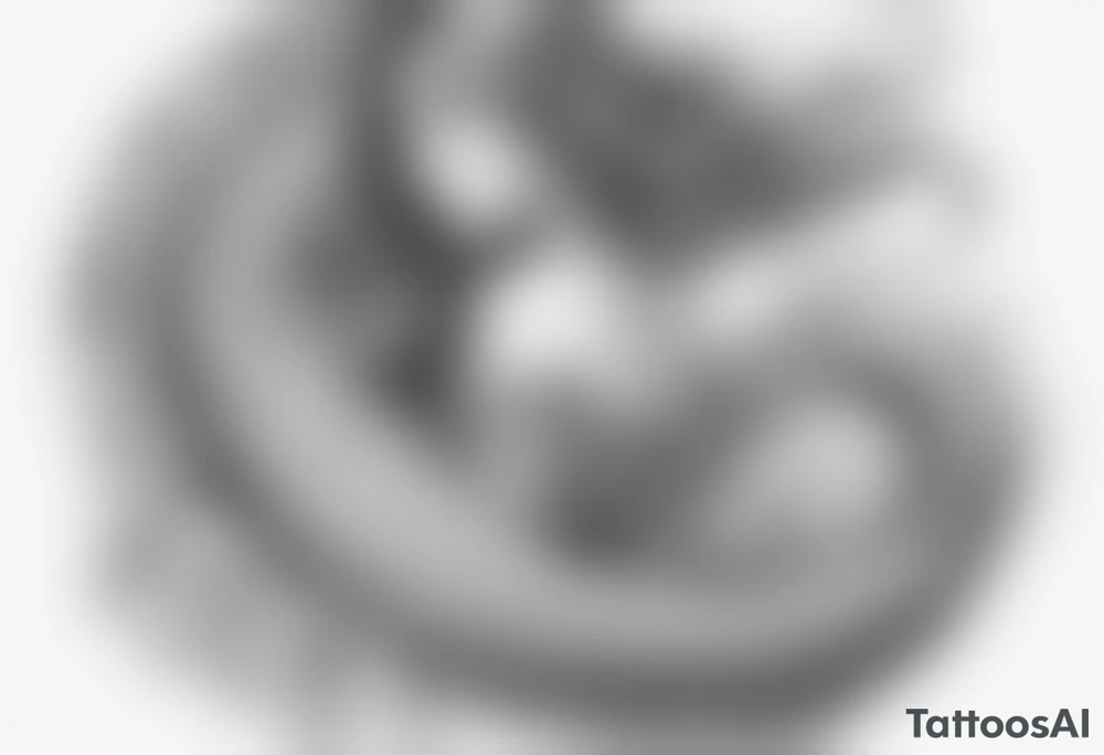 flowing serpent tail mermaid tattoo idea