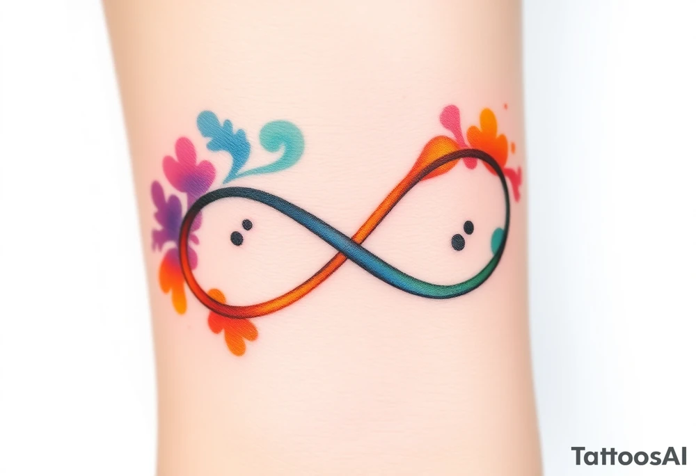 infinity symbol in rainbow colors tattoo idea
