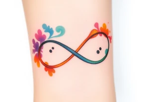 infinity symbol in rainbow colors tattoo idea