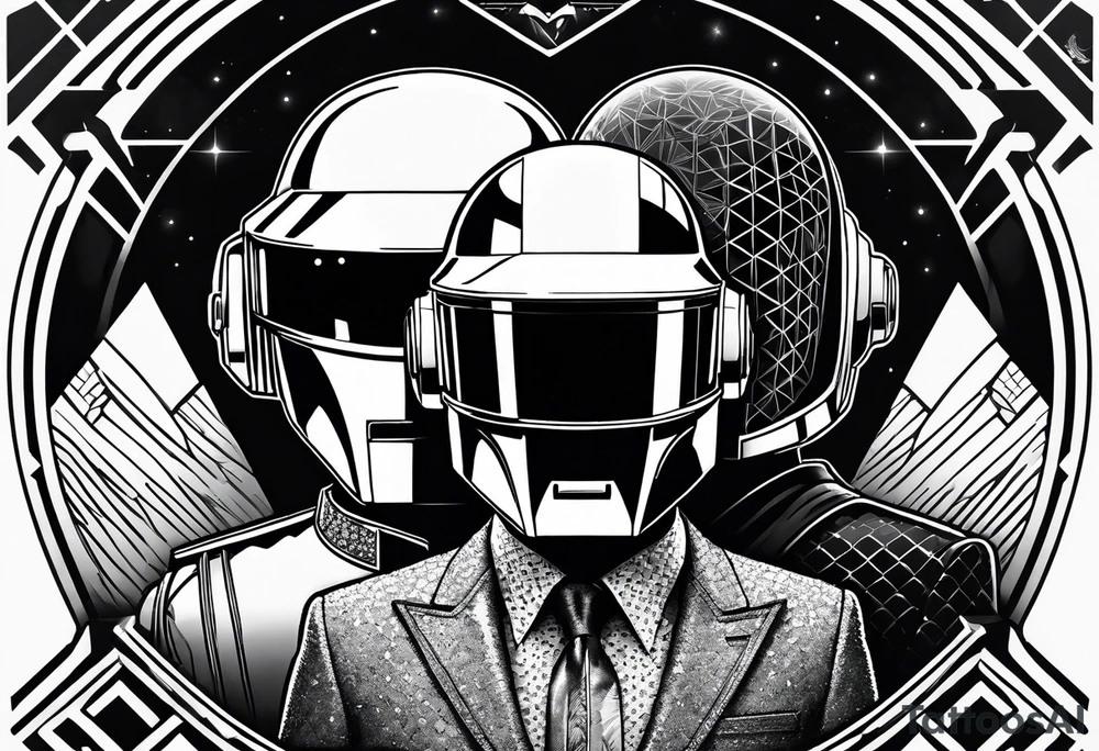 daft punk band from top to bottom tattoo idea